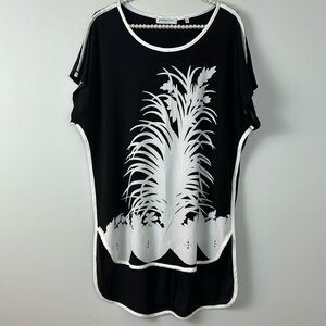 Patrizia Luca Milano Black and White Short Sleeve Top SIZE M